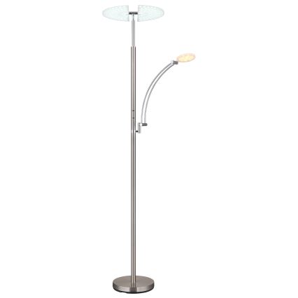 Globo - LED podna svjetiljka s mogućnošću prigušivanja LED/40W/230V + LED/5,5W 2700/4000/6000K matni krom