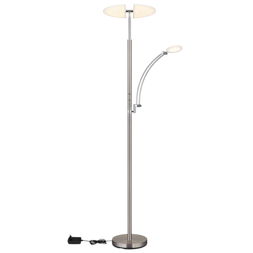 Globo - LED podna svjetiljka s mogućnošću prigušivanja LED/40W/230V + LED/5,5W 2700/4000/6000K matni krom