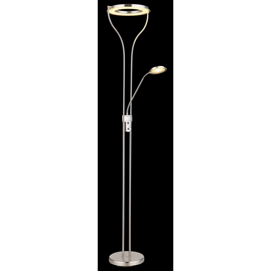 Globo - LED podna lampa s mogućnošću prigušivanja LED/20W/230V + LED/4W 3000K matni krom