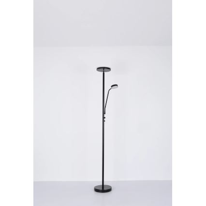 Globo - LED podna lampa s mogućnošću prigušivanja LED/18,5W/230V + LED/4,5W 3000K crna