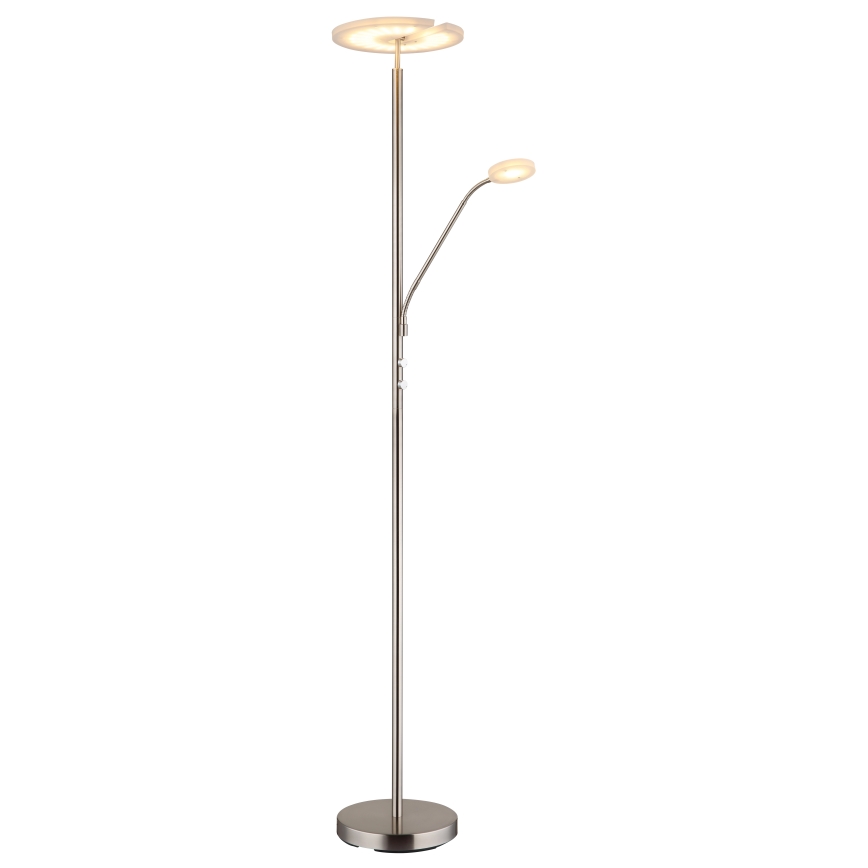 Globo - LED podna svjetiljka s prigušivanjem LED/28W/230V + LED/5W 3000K sjajni krom