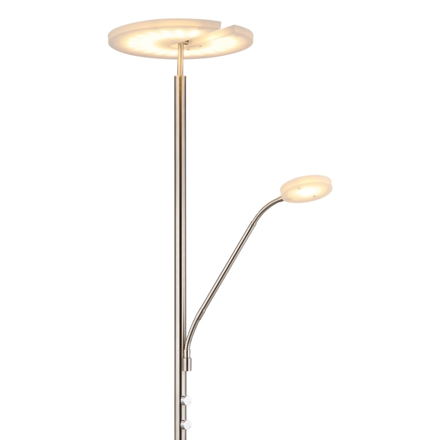 Globo - LED podna svjetiljka s prigušivanjem LED/28W/230V + LED/5W 3000K sjajni krom