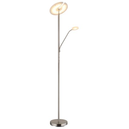 Globo - LED podna svjetiljka s prigušivanjem LED/28W/230V + LED/5W 3000K sjajni krom