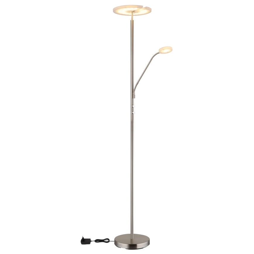 Globo - LED podna svjetiljka s prigušivanjem LED/28W/230V + LED/5W 3000K sjajni krom