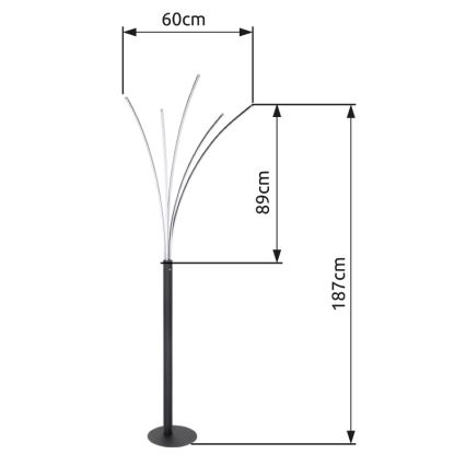 Globo - LED Prigušiva dodirna podna lampa LED/36W/230V sjajni krom