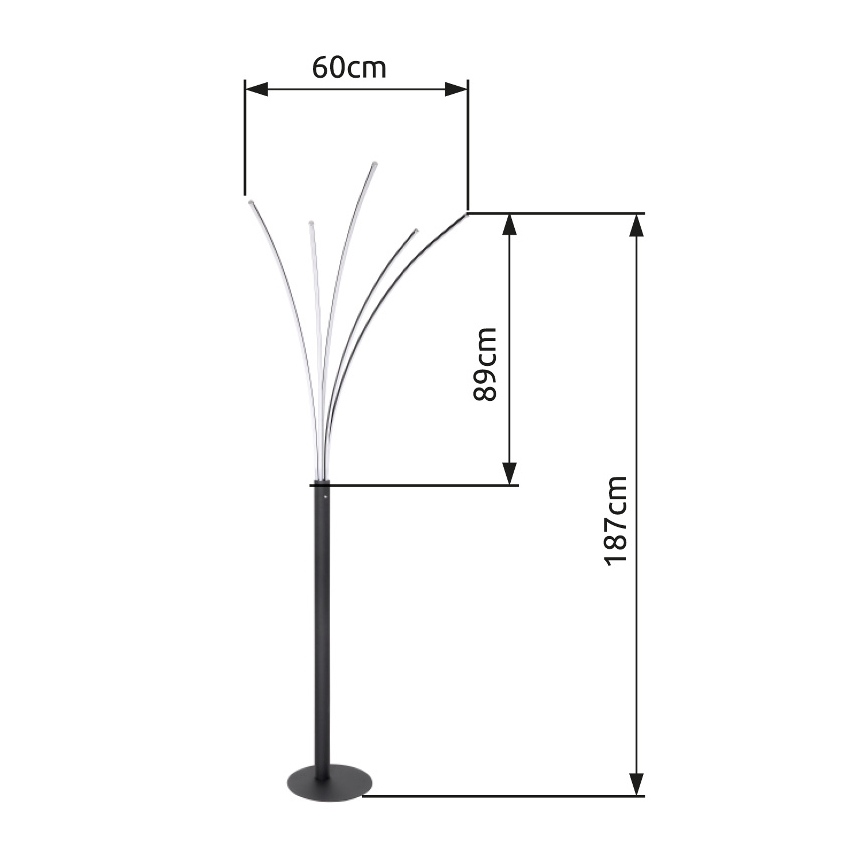 Globo - LED Prigušiva dodirna podna lampa LED/36W/230V sjajni krom