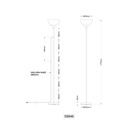 Globo - Podna lampa 1xE27/60W/230V