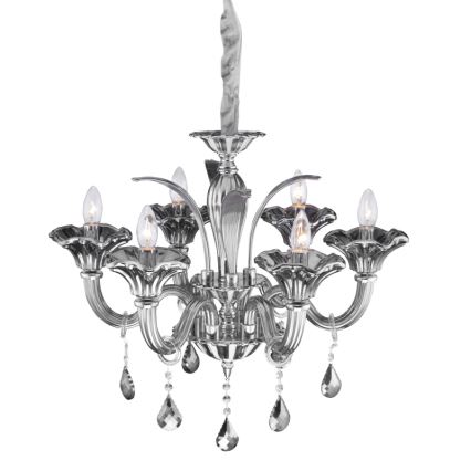 Globo - Kristalni luster na sajli 6xE14/40W/230V