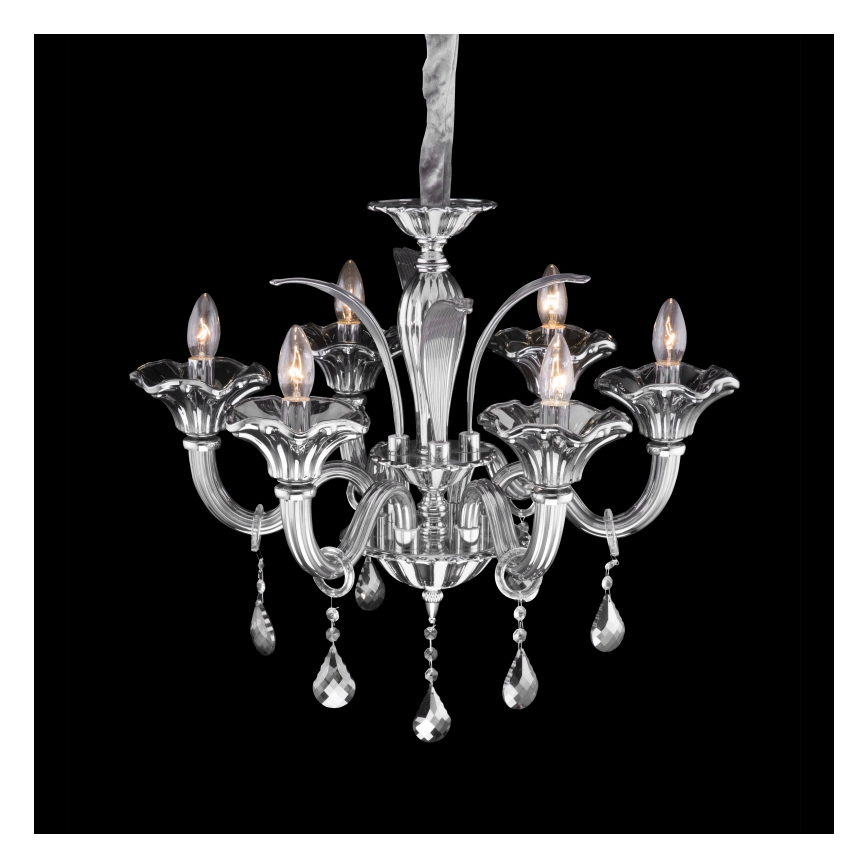 Globo - Kristalni luster na sajli 6xE14/40W/230V