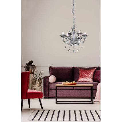 Globo - Kristalni luster na sajli 6xE14/40W/230V