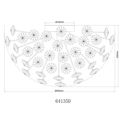 Globo - LED Stropna svjetiljka 4xG9/3,5W/230V pr. 45 cm zlatna