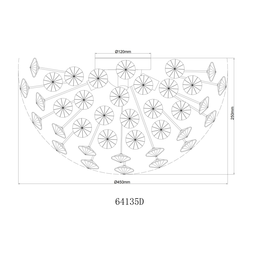 Globo - LED Stropna svjetiljka 4xG9/3,5W/230V pr. 45 cm zlatna
