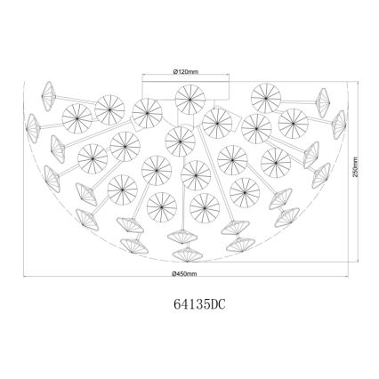 Globo - LED Stropna svjetiljka 4xG9/3,5W/230V pr. 45 cm sjajni krom
