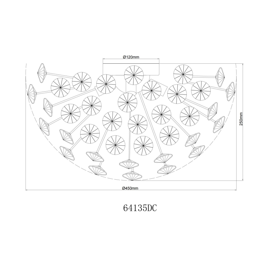 Globo - LED Stropna svjetiljka 4xG9/3,5W/230V pr. 45 cm sjajni krom