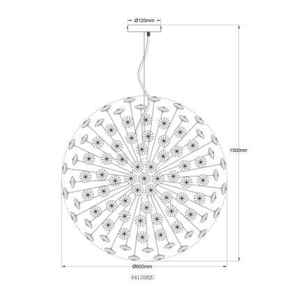 Globo - LED luster na sajli 9xG9/3,5W/230V sjajni krom