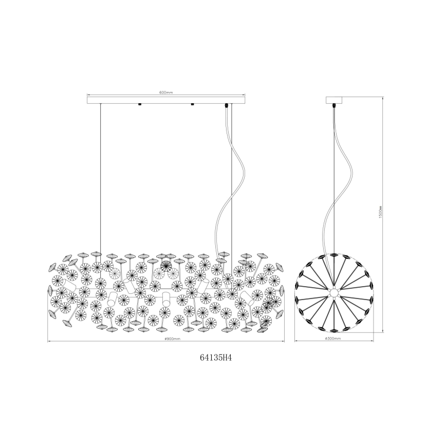 Globo - LED luster na sajli 12xG9/3,5W/230V zlatna