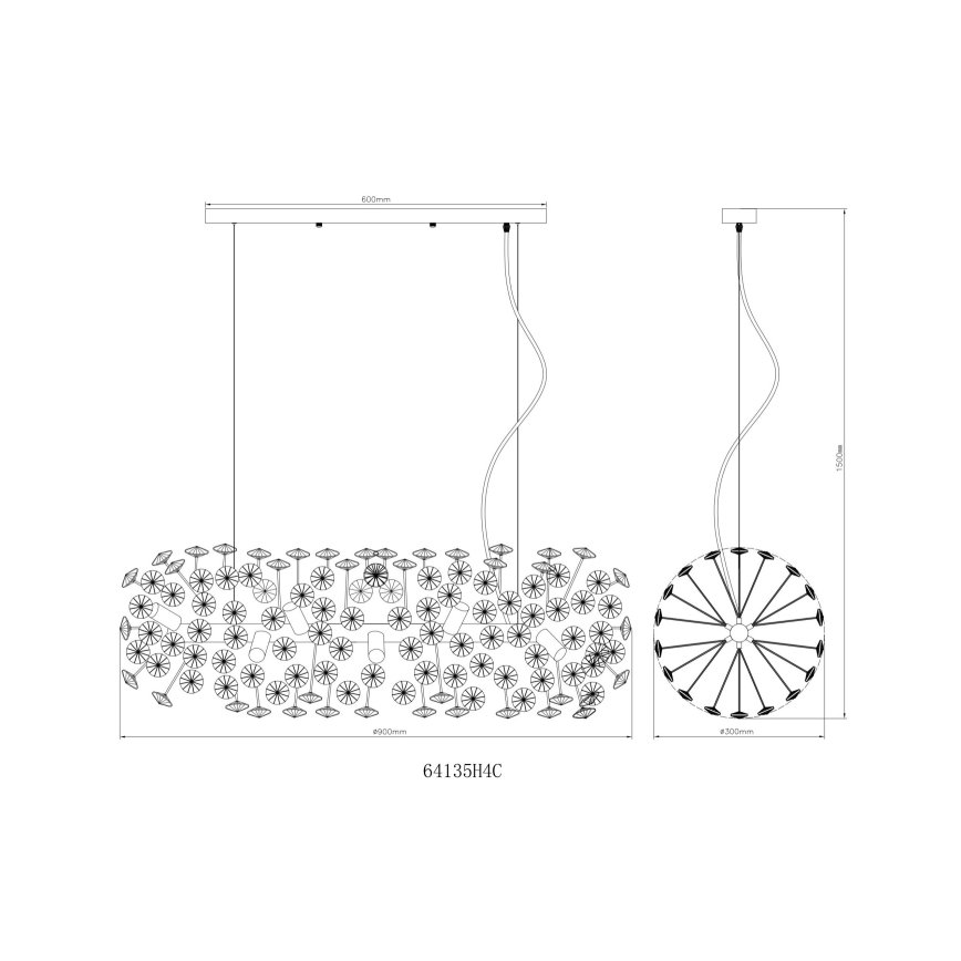 Globo - LED luster na sajli 12xG9/3,5W/230V sjajni krom