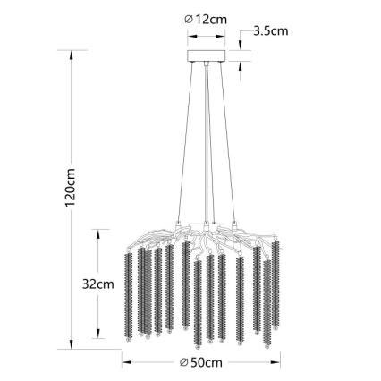 Globo - LED luster na sajli 6xG9/8W/230V