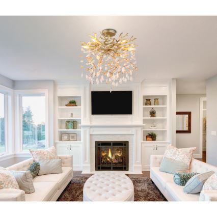 Globo - luster na štapu 6xE14/40W/230V zlatni