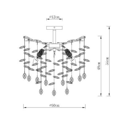 Globo - Luster na stalku 6xE14/40W/230V srebran