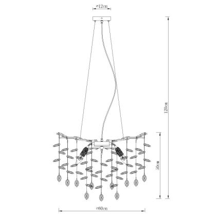 Globo - Luster na sajli 8xE14/40W/230V zlatni