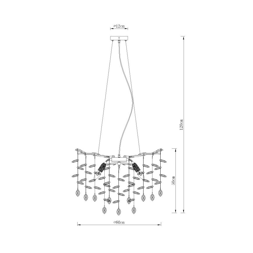 Globo - Luster na sajli 8xE14/40W/230V zlatni