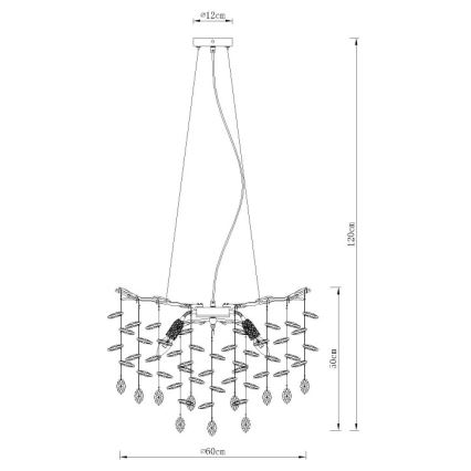 Globo - Luster na sajli 8xE14/40W/230V srebrni