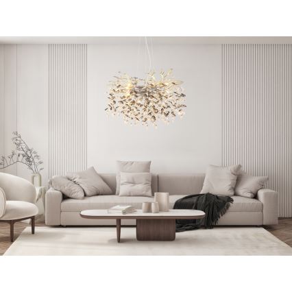 Globo - Srebrni luster na sajli 10xE14/40W/230V