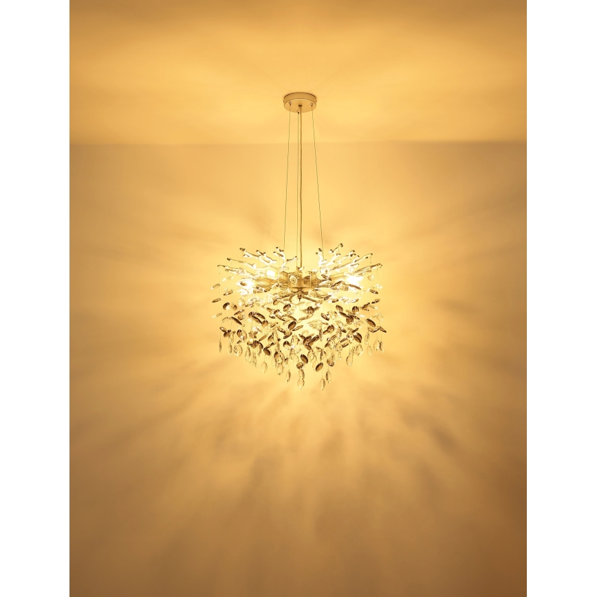 Globo - Srebrni luster na sajli 10xE14/40W/230V