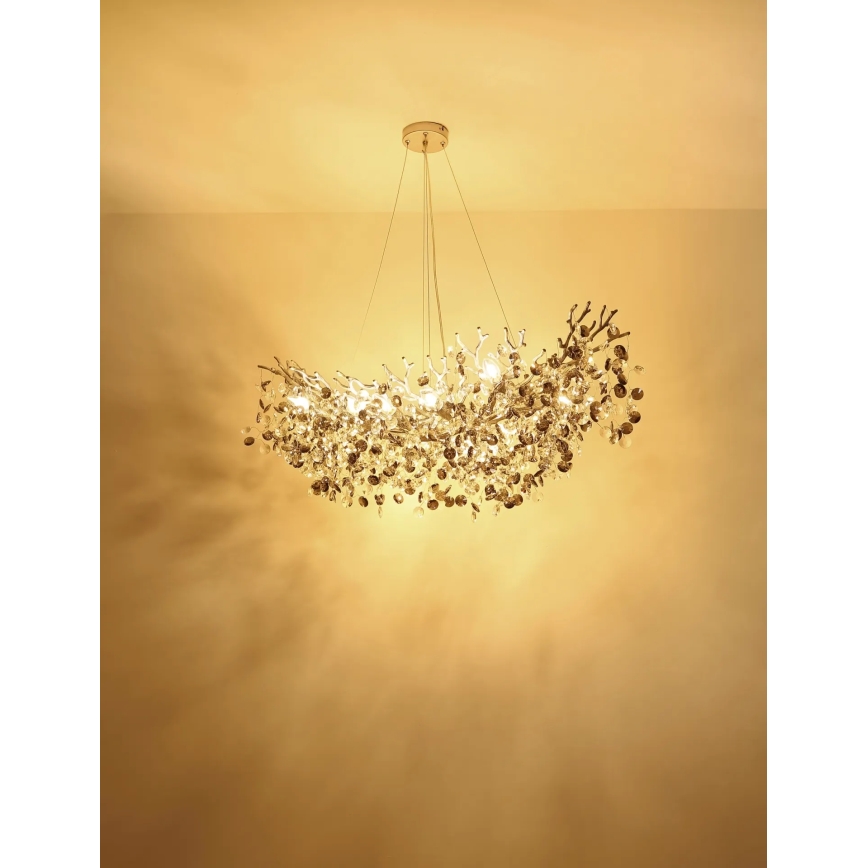 Globo - Srebrni luster na sajli 10xE14/40W/230V
