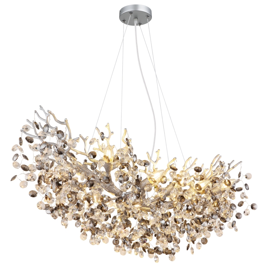 Globo - Srebrni luster na sajli 10xE14/40W/230V