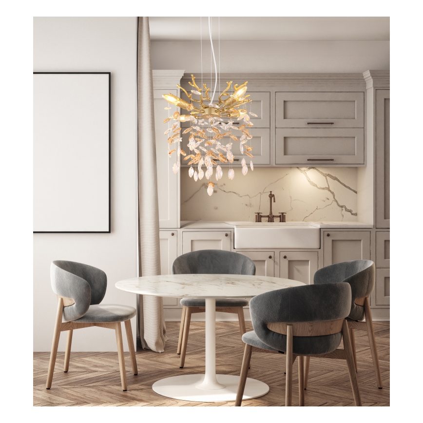 Globo - Luster na sajli 4xE14/40W/230V zlatni