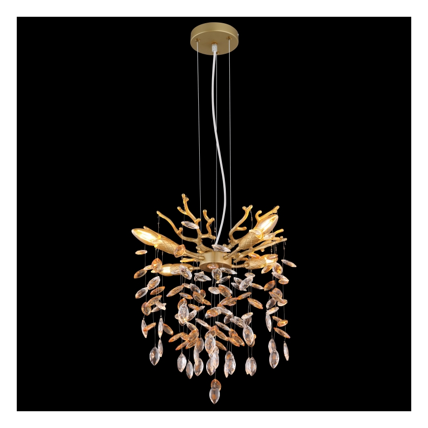 Globo - Luster na sajli 4xE14/40W/230V zlatni