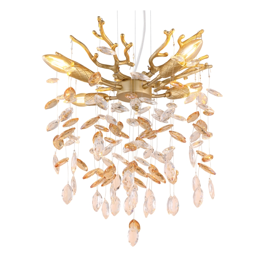 Globo - Luster na sajli 4xE14/40W/230V zlatni