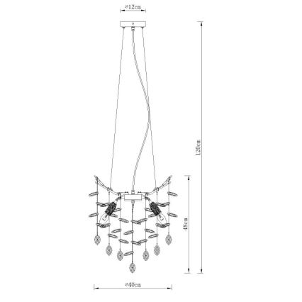 Globo - Luster na sajli 4xE14/40W/230V zlatni