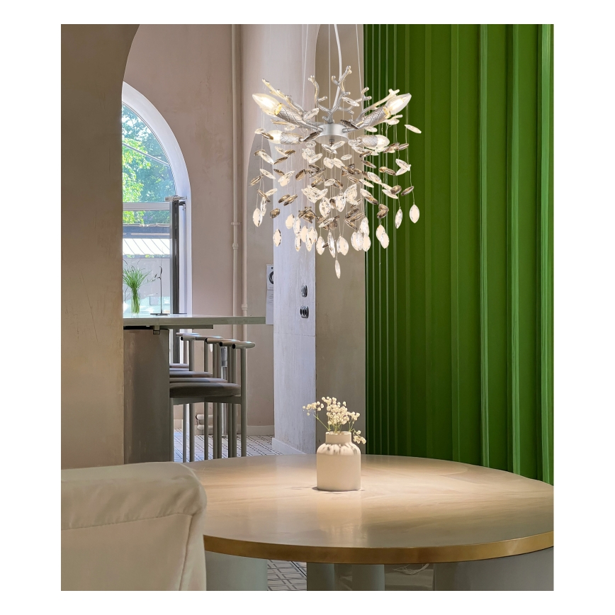 Globo - Luster na sajli 4xE14/40W/230V srebrni