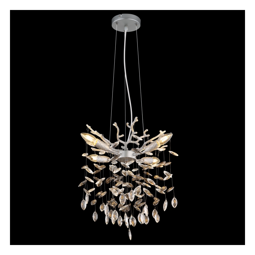 Globo - Luster na sajli 4xE14/40W/230V srebrni