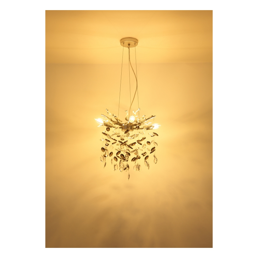 Globo - Luster na sajli 4xE14/40W/230V srebrni