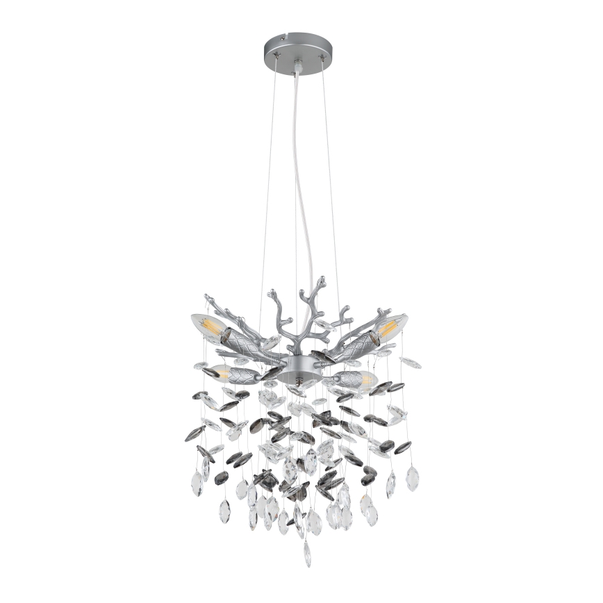 Globo - Luster na sajli 4xE14/40W/230V srebrni