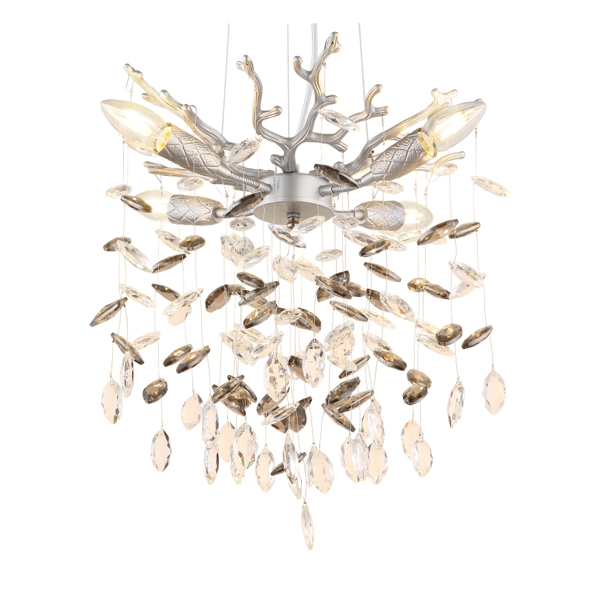 Globo - Luster na sajli 4xE14/40W/230V srebrni