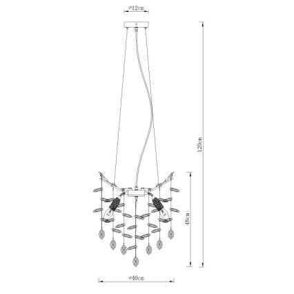 Globo - Luster na sajli 4xE14/40W/230V srebrni