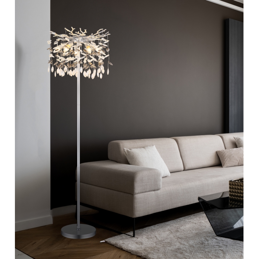 Globo - Podna lampa 5xE14/40W/230V srebrna