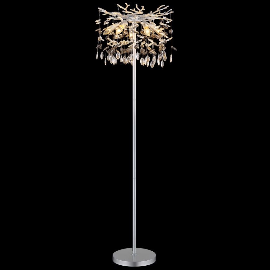 Globo - Podna lampa 5xE14/40W/230V srebrna