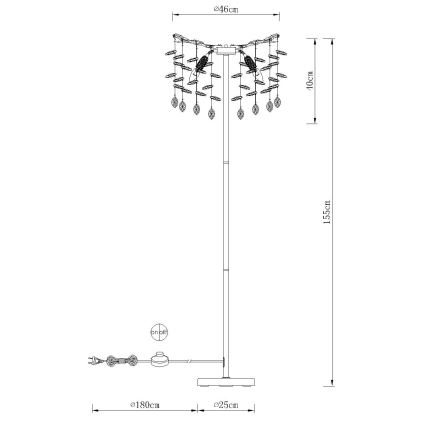 Globo - Podna lampa 5xE14/40W/230V srebrna