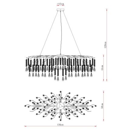 Globo - Luster na sajli 12xE14/40W/230V