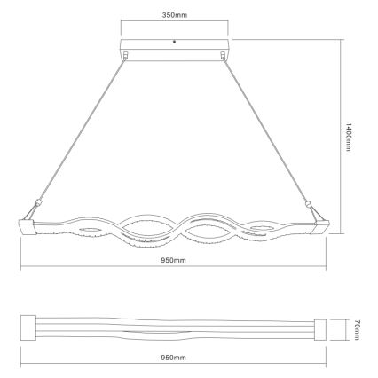 Globo 67109-30 - LED Prigušivi kristalni luster na sajli PILLA 1xLED/30W/230V + daljinsko upravljanje