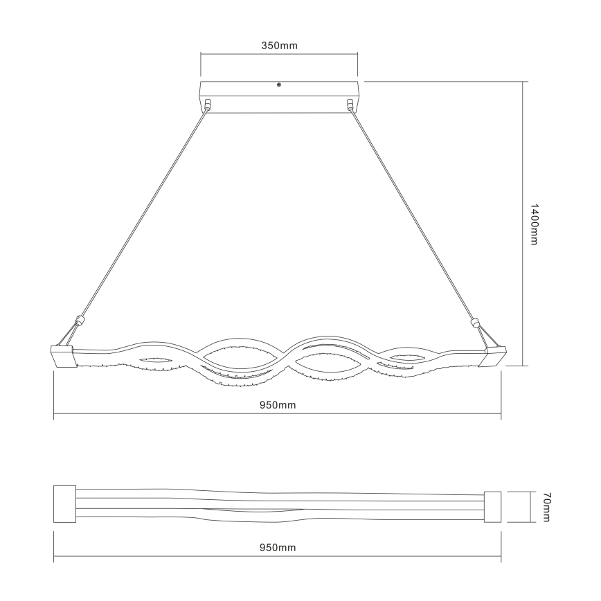 Globo 67109-30 - LED Prigušivi kristalni luster na sajli PILLA 1xLED/30W/230V + daljinsko upravljanje