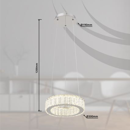 Globo - LED Prigušivi luster na sajli LED/30W/230V 2700-6000K pr. 30 cm + daljinski upravljač