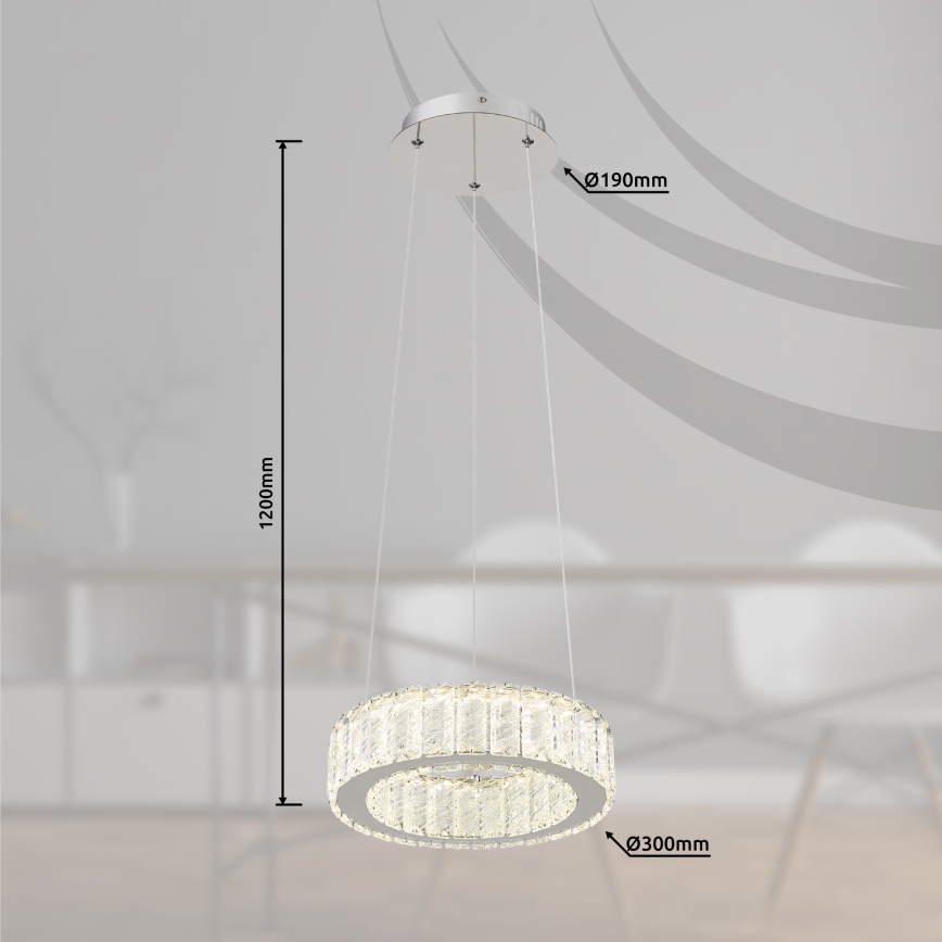 Globo - LED Prigušivi luster na sajli LED/30W/230V 2700-6000K pr. 30 cm + daljinski upravljač