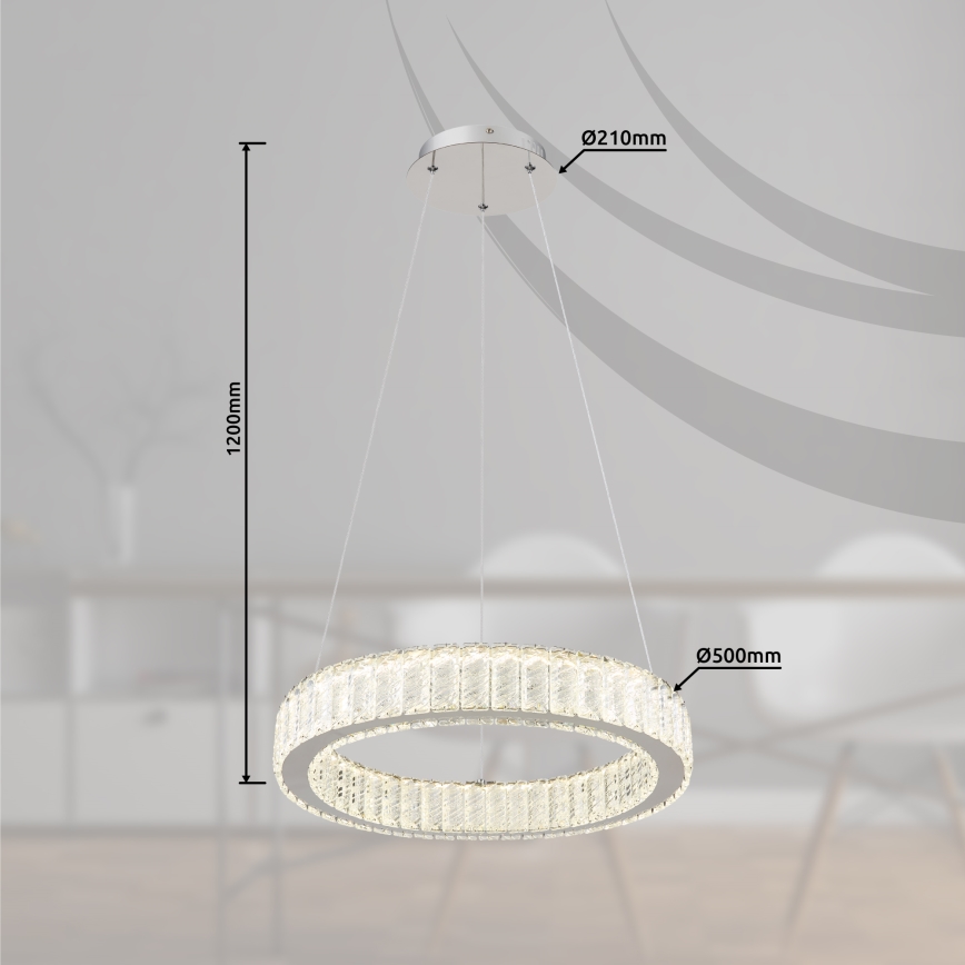 Globo - LED Prigušivi luster na sajli LED/50W/230V 2700-6000K pr. 50 cm + daljinski upravljač